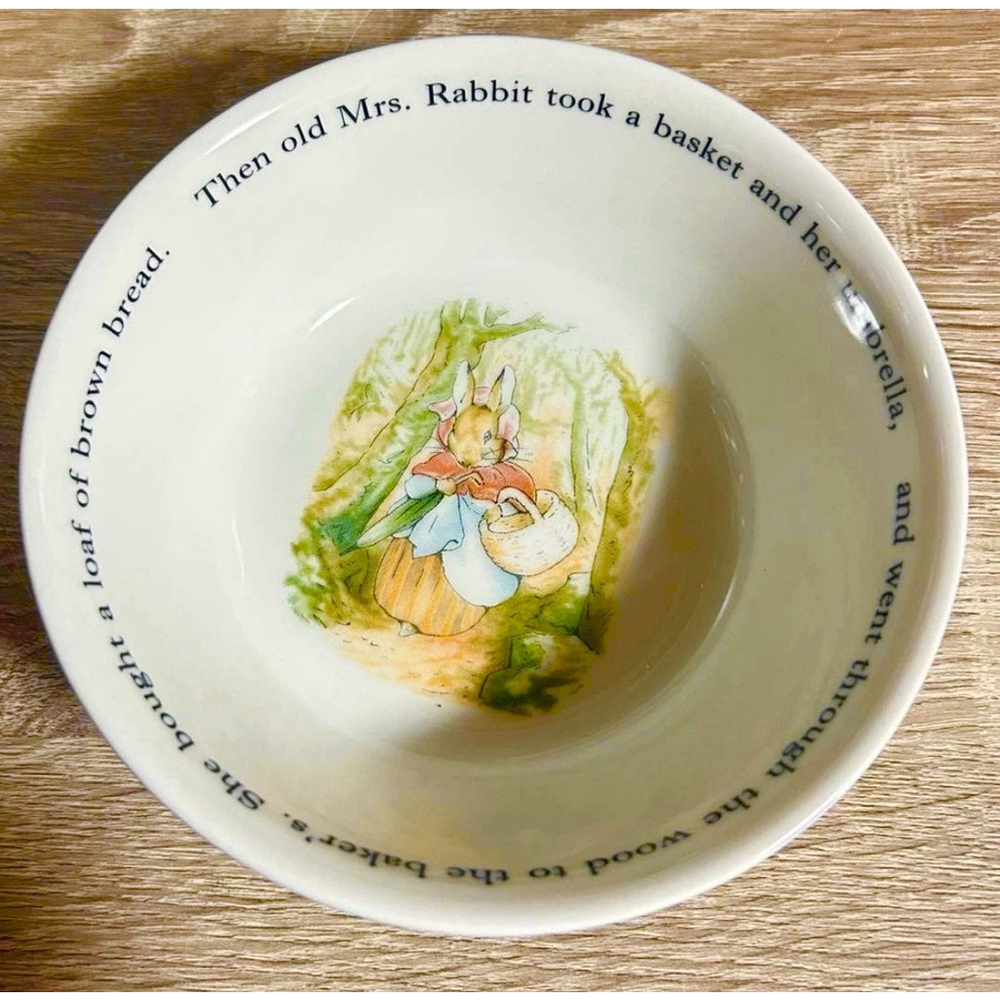 Vtg New Wedgwood Peter Rabbit 3-Piece Breakfast Set Bowl Plate Mug England - Picture 12 of 13